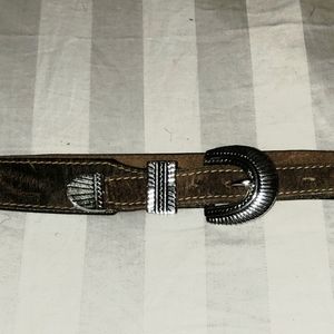 Vintage western leather belt with Buffalo nickel detail
